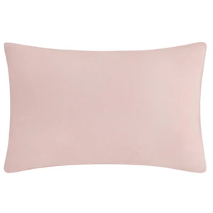 The Gooselings Bows & Butterfly Kisses Toddler Pillow with Insert is a cozy rectangular pillow with a light pink cover, perfect for children's restful dreams.