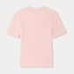 The Girls’ Melie Sweater by Bonpoint is a light pink, short-sleeve knit top featuring a waffled texture and ribbed pattern, displayed flat from the back on a plain white background.