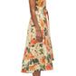 A person is wearing a 3.1 Phillip Lim Blurred Marigold Belted Midi Dress, standing in a side profile view.