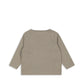The Konges Slojd Baby Boys' and Boys' Drey Tee is a soft organic cotton, long-sleeved taupe shirt shown laid flat with the back up—perfect as an everyday kids’ basic.