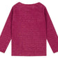The Konges Slojd Baby Girls' and Girls' Roli Blouse is a sparkly pink lurex long-sleeve top, shown laid flat with the back side facing up.