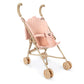 Konges Slojd Poppy Doll Stroller Set with a pink and white gingham seat featuring a small cherry embroidery.