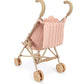 Konges Slojd Poppy Doll Stroller Set featuring a pink and white gingham seat and a beige frame.