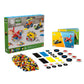 The Plus Plus GO! Learn To Build Vehicles - Super Set includes an instruction booklet, plastic building pieces, wheels, and plates on a white surface—ideal for creative, hands-on STEM play.