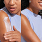 Split image: Left ("DURING") shows a woman applying Supergoop Play Everyday Lotion SPF 50 with Sunflower Extract, 5.5 fl oz; right ("AFTER") shows her arm smooth and moisturized.