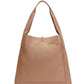 The 3.1 Phillip Lim Go Large Shoulder Bag is a tan leather tote with a minimalist design, featuring a spacious interior, large main compartment, and single strap.