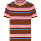 The Palazzo Top by Guest in Residence is a short-sleeved ribbed knit with pink, brown, red, yellow, and blue stripes. Featuring a crew neckline and regular fit, it's the perfect vacation-ready piece for effortless style.