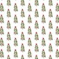 A festive pattern of Christmas trees with red stars on a white background makes the Baby Parker Zipper Pajama by Lila & Hayes perfect for cozy holiday wear.
