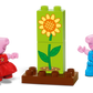 LEGO® Peppa Pig Garden & Tree House by LEGO® includes Peppa figures in red and blue outfits with building blocks featuring a sunflower—ideal for toddlers to create fun garden and tree house adventures.