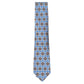The Tiled Motif Tie by Robert Jensen features a light blue silk design with brown and white geometric squares—an elegant, refined menswear accessory.