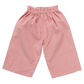 The Pink Chicken Girls' Theodore Pant by Pink Chicken features a pair of pink, loose-fitting shorts with an elastic waistband and wide legs, crafted from comfortable corduroy fabric.