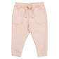 Angel Dear French Terry Pink Solid Jogger crafted from organic cotton, featuring a drawstring waist and two front pockets.