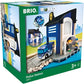 The BRIO World Police Station by Brio comes with a toy box that includes a police van and figures, as well as a prison cell to enhance play possibilities. It is suitable for children aged 3 and older.