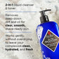 A blue bottle of Jack Black Pure Clean Daily Facial Cleanser showcases its 2-in-1 liquid cleanser and toner benefits for clear, hydrated, and shave-ready skin.