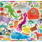 The Eeboo Animal Voices 36 Piece Giant Puzzle features colorful illustrations of a crocodile, walrus, whale, owl, and squid with playful animal sounds and a patchwork border—perfect for children.