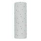 The Quincy Mae Baby Bamboo Swaddle features soft bamboo fabric adorned with evenly spaced small gray stars, creating a cozy and comfortable wrap for your baby.
