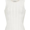 Brynn Compact Jacquard Knit Top - Ivory - FINAL SALE
