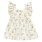 The Rylee & Cru Baby Girls' and Girls' Mariposa Dress is sleeveless, with butterfly sleeves and a charming pastel mermaid and starfish print on white.