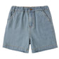 Rylee & Cru Baby Boys' and Boys' Dawson Short in light blue with elastic waistband, front button closure, side pockets, and visible stitching, shown on a white background.