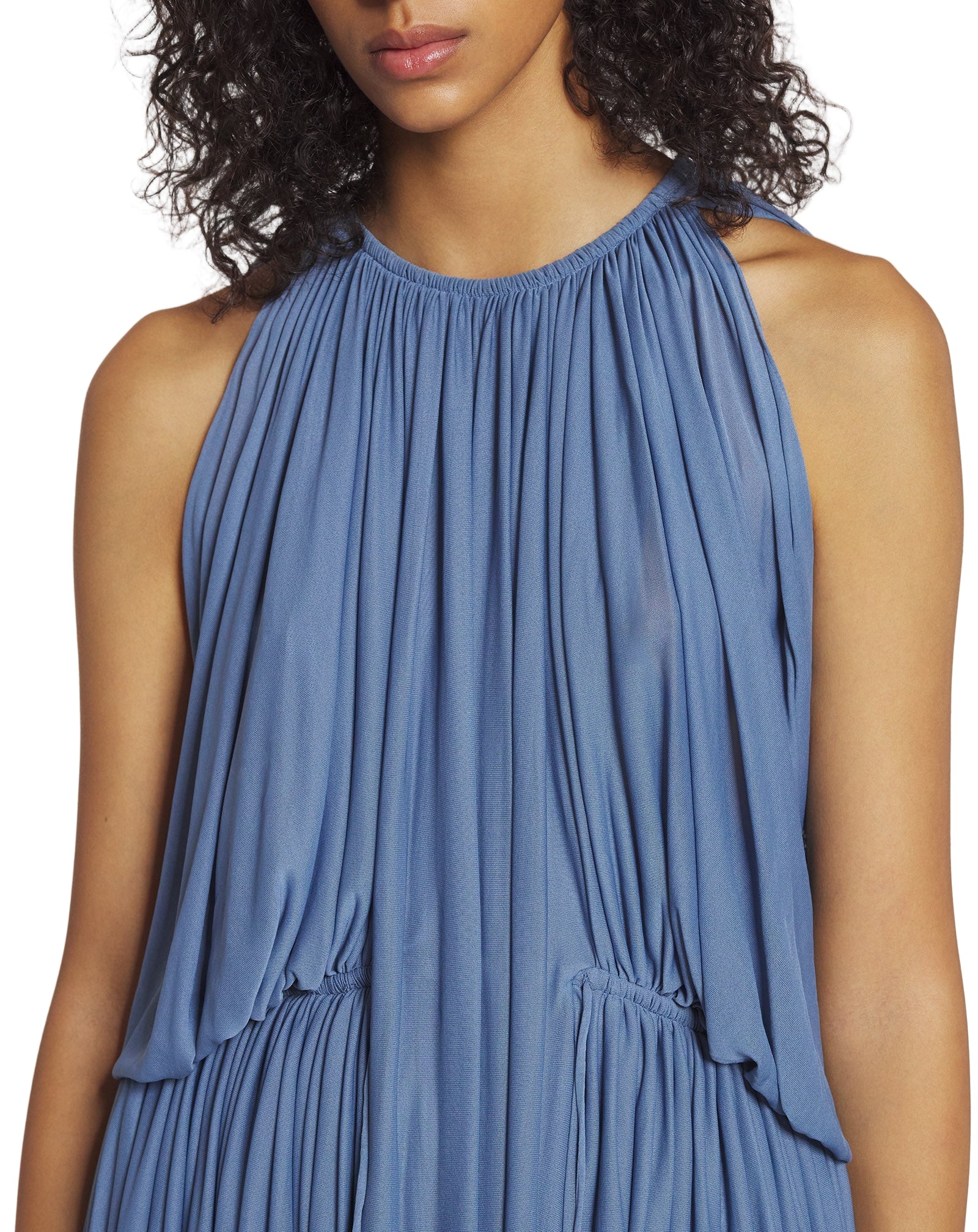 lanvin pleated dress Lanvin - Pleated Dress In Charmeuse And Cotton For Women - Old Pink