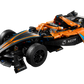 Build the LEGO® Technic™ Neom McLaren Formula E Race Car, an orange and black model featuring authentic stickers and aerodynamic design, inspired by the iconic racing vehicle.