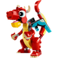 Introducing the LEGO® Red Dragon by Legos - Toyhouse: a vibrant block-style creation featuring a red and yellow body, eye-catching blue wings, and a playful expression. As part of an exciting 3-in-1 set, it's designed for endless adventures.