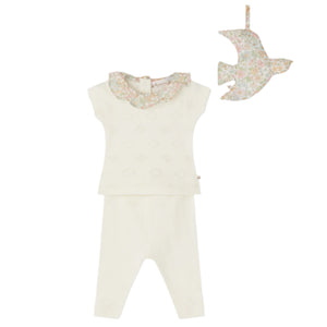 Baby Girls' Daisie Gift Set made with Ecru Liberty Fabric
