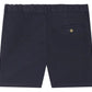 Bonpoint Boys' Charles Chino Bermuda Shorts with Pleats in navy blue, crafted from soft organic cotton, feature an elastic waistband and a single back pocket with button closure.