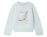 The Boys' Erol Embroidered Regatta Sweatshirt by Bonpoint is made from organic cotton fleece and features an embroidered sailboat and the text "REGATE Club 1975" and "LES VOILES DU SUD" on the front.