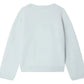 The Boys' Erol Embroidered Regatta Sweatshirt by Bonpoint, in light grey organic cotton fleece, is shown from the back against a white background.
