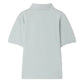 Back view of the Boys' Lorris Embroidered Polo Shirt by Bonpoint in light grey piqué cotton, featuring short sleeves and a collar, shown against a white background.