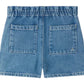 Back view of Bonpoint Girls' Milly Shorts featuring an elastic waistband and two large square back pockets.