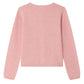 The Bonpoint Girls' Lilith Cardigan with hand-embroidered cherries is shown laid flat, back side up.