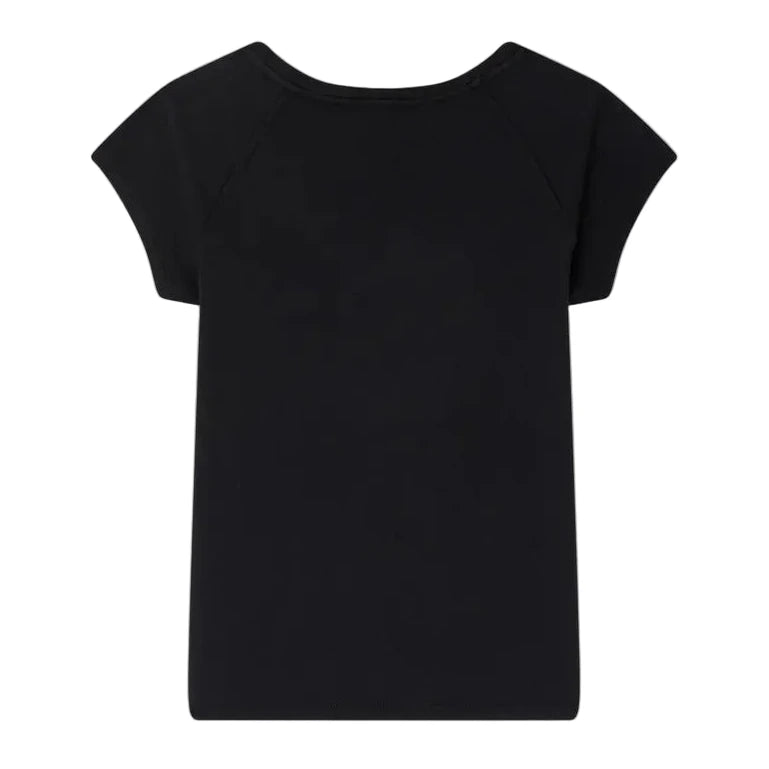 The Bonpoint Girls' Asmae T-Shirt, embroidered with cherries, is shown from the back against a white background.