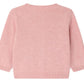 A Baby Girls' Claudie Cardigan with Hand-Embroidered Cherries by Bonpoint is shown laid flat, back facing up, against a white background.