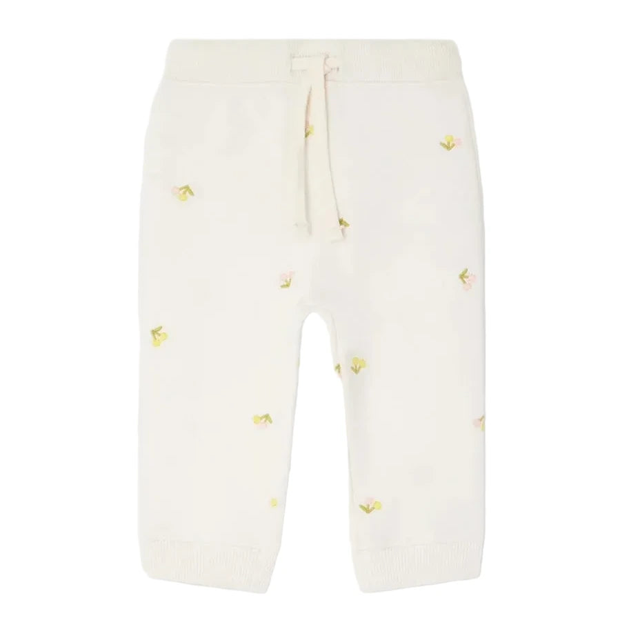 Bonpoint Baby Girls' and Girls' Bambo Jogging Pants, embroidered with cherries, feature a drawstring waist and ribbed cuffs.