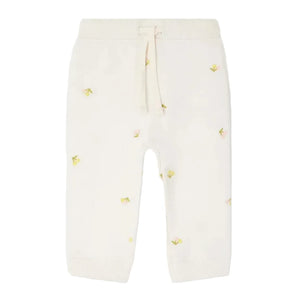 Bonpoint Baby Girls' and Girls' Bambo Jogging Pants, embroidered with cherries, feature a drawstring waist and ribbed cuffs.