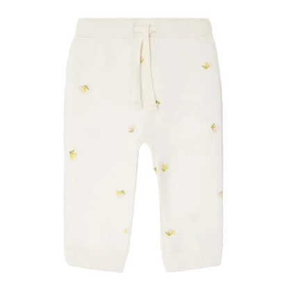 Bonpoint Baby Girls' and Girls' Bambo Jogging Pants, embroidered with cherries, feature a drawstring waist and ribbed cuffs.