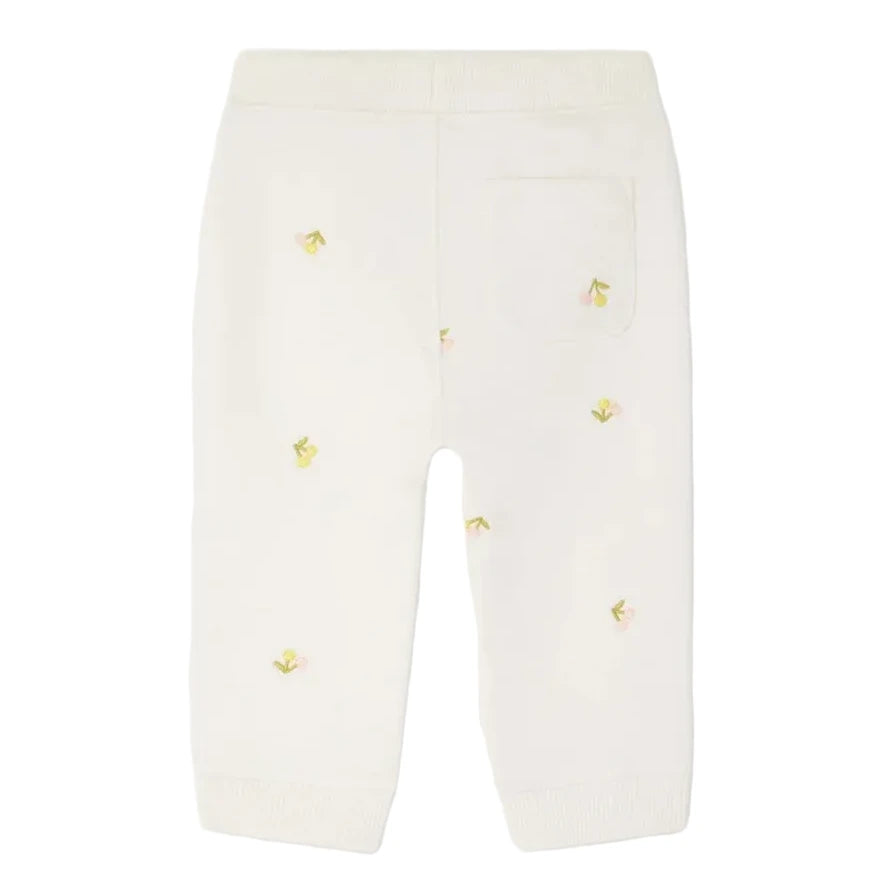 Bonpoint Baby Girls' and Girls' Bambo Jogging Pants feature embroidered cherries, an elastic waistband, and a back pocket for style and comfort.