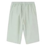 Light green knee-length Baby Boys' Dandy Trousers by Bonpoint, featuring an elastic waistband and side pockets. Shown flat on a white background, these shorts offer comfort and style for your baby.