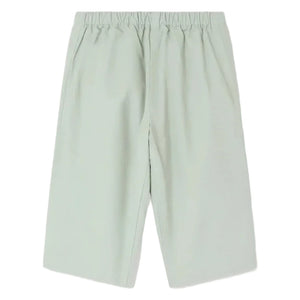 Light green knee-length Baby Boys' Dandy Trousers by Bonpoint, featuring an elastic waistband and side pockets. Shown flat on a white background, these shorts offer comfort and style for your baby.