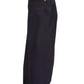 A person wears 3.1 Phillip Lim Structured Cotton Pull-On Straight Leg Pants in black, featuring side pockets and a drawstring waist, crafted from cotton poplin; shown standing sideways, visible from chest down.