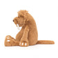 Stellan, the Sabre Tooth Tiger by Jellycat on a white background.