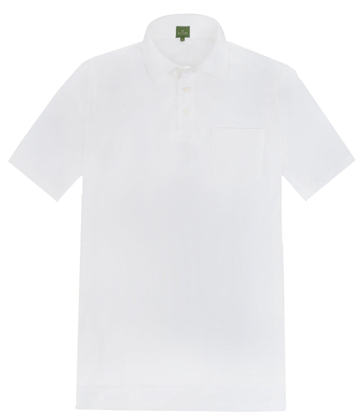 Sid Mashburn White Peruvian pima pique polo shirt displayed on a plain background.