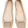 Suede Buckle Shoe - Camel