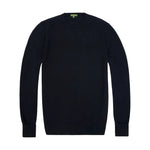 The Sid Mashburn Crewneck Sweater, a classic long-sleeve black style, is laid flat on a white background.