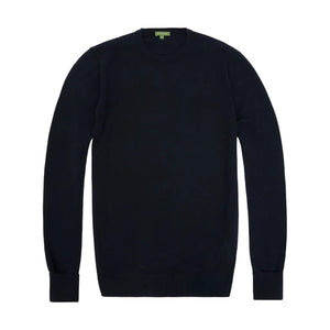 The Sid Mashburn Crewneck Sweater, a classic long-sleeve black style, is laid flat on a white background.