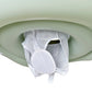 Close-up view of the Sunnylife Sammy Seagull Interactive Baby Float in green, featuring a white mesh seat and leg holes to support small children in water—perfect for sensory play and ensuring comfort and safety during aquatic fun.