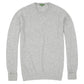 The Sid Mashburn Classic Crewneck Cashmere Sweater, in light gray, is expertly crafted from soft cashmere and laid flat on a white background.