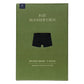 A green box labeled “Sid Mashburn” containing a 2-pack of dark navy organic cotton stretch Boxer Briefs in size medium—ideal for those seeking comfortable underwear.